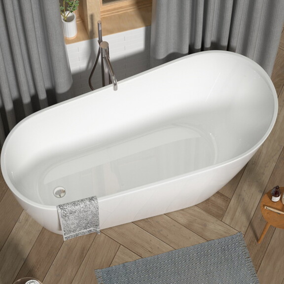 Acrylic Freestanding Soaking Bathtub 55 white W105...