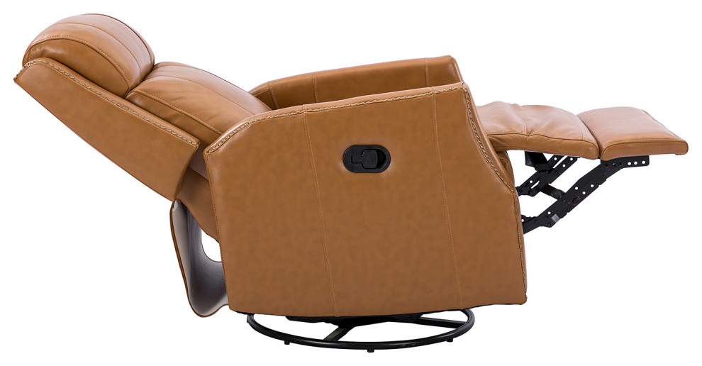 Genuine Leather Manual Swivel Recliner   Transitional   Recliner Chairs   by Karat Home  Houzz