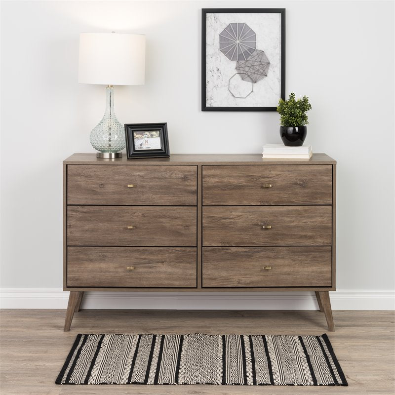 Home Square 3-Piece Set with Tall 6-Drawer Chest Double Dresser & 4-Drawer Chest