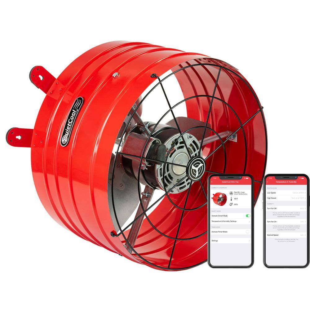 QuietCool 2940 CFM Smart App Controlled 2-Speed Gable Mount Attic Fan AFG SMT PRO-3.0