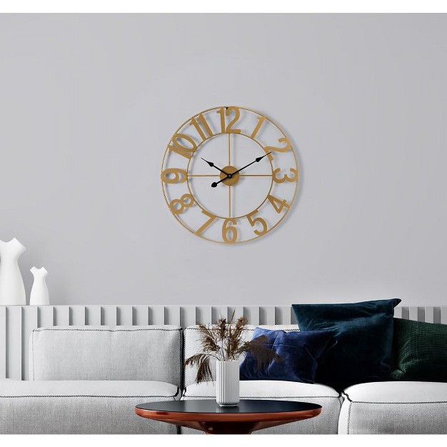 Sorbus Large Wall Clock For Living Room Decor Numeral Wall Clock For Kitchen 16 inch Wall Clock Decorative gold