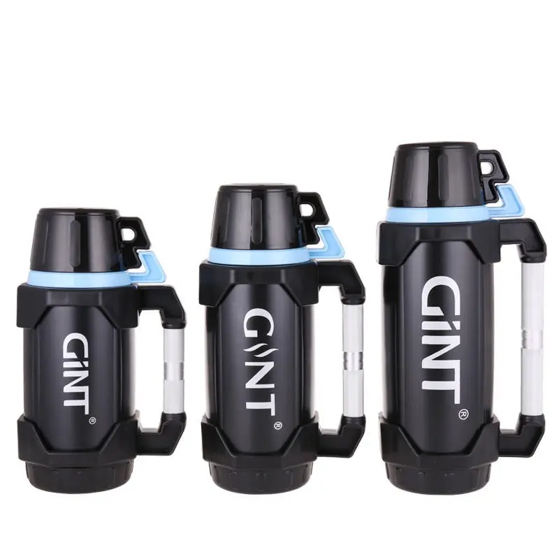 Factory customized oem odm cooler jug 1.8L portable sports camping hiking two lid cups insulated stainless steel flask