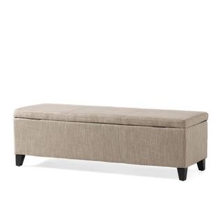 Noble House Glouser Sand Fabric Storage Bench 9974