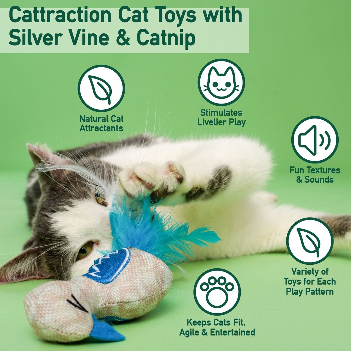 Hartz Cattraction Cat Toys with Catnip Variety Pack， 20 count