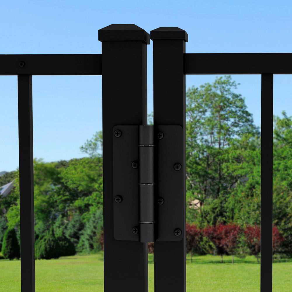 FORGERIGHT Newtown 4 ft. W x 4 ft. H Black Aluminum Pre-Assembled Fence Gate 861920