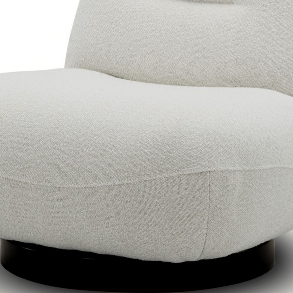 33 quotCream 100% Polyester Solid Color Swivel Lounge Chair   Transitional   Armchairs And Accent Chairs   by HomeRoots  Houzz