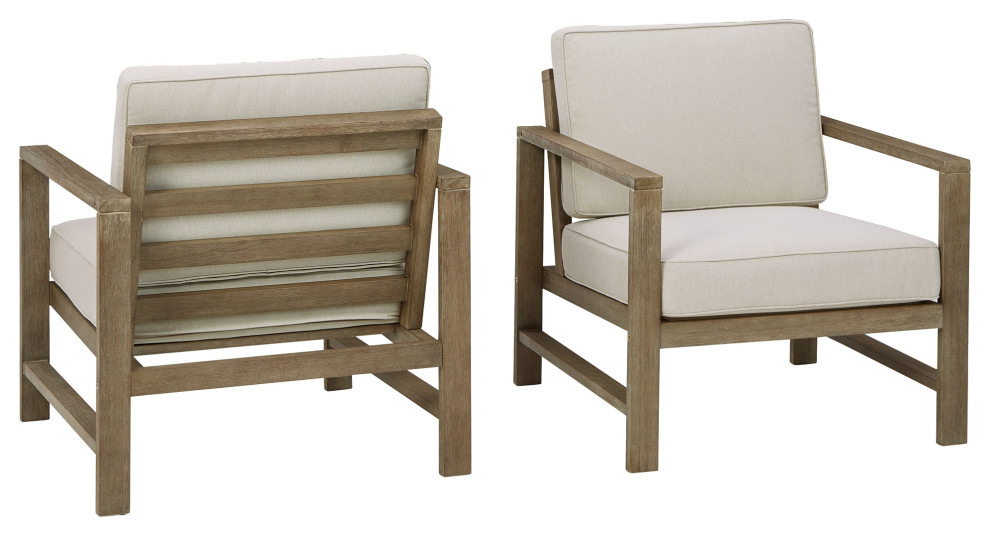 Lounge Chair With Cushion  Set of 2   Transitional   Outdoor Lounge Chairs   by Ashley Furniture Industries  Houzz