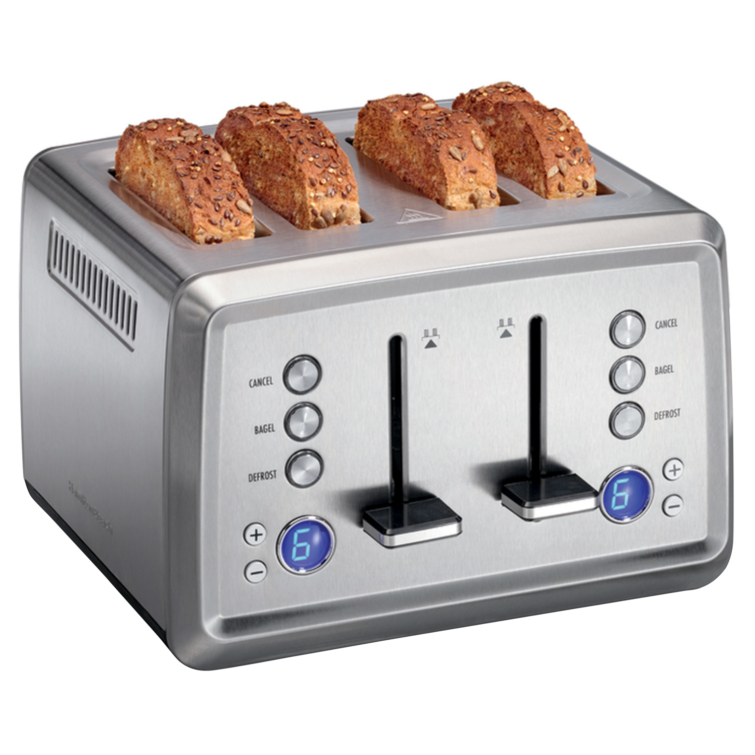 Hamilton Beach Stainless Steel Silver 4 slot Toaster 7.8 in. H X 11.1 in. W X 11.1 in. D