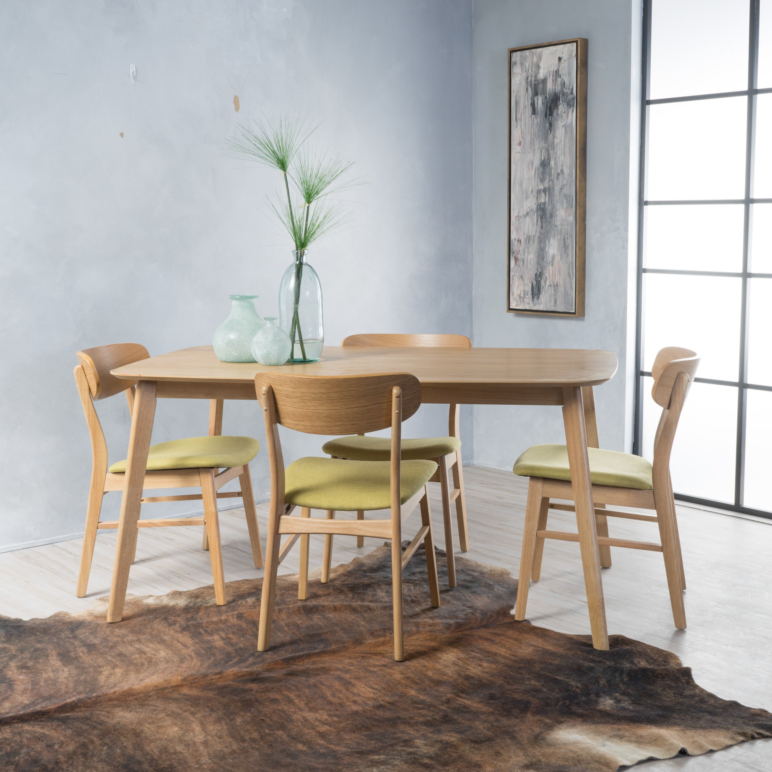 Lucille Mid-Century Modern 5 Piece Dining Set