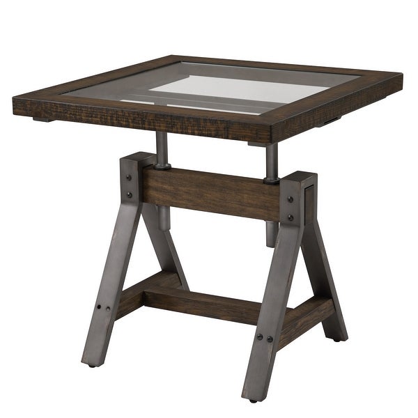 Medici End Table in Charcoal Brown