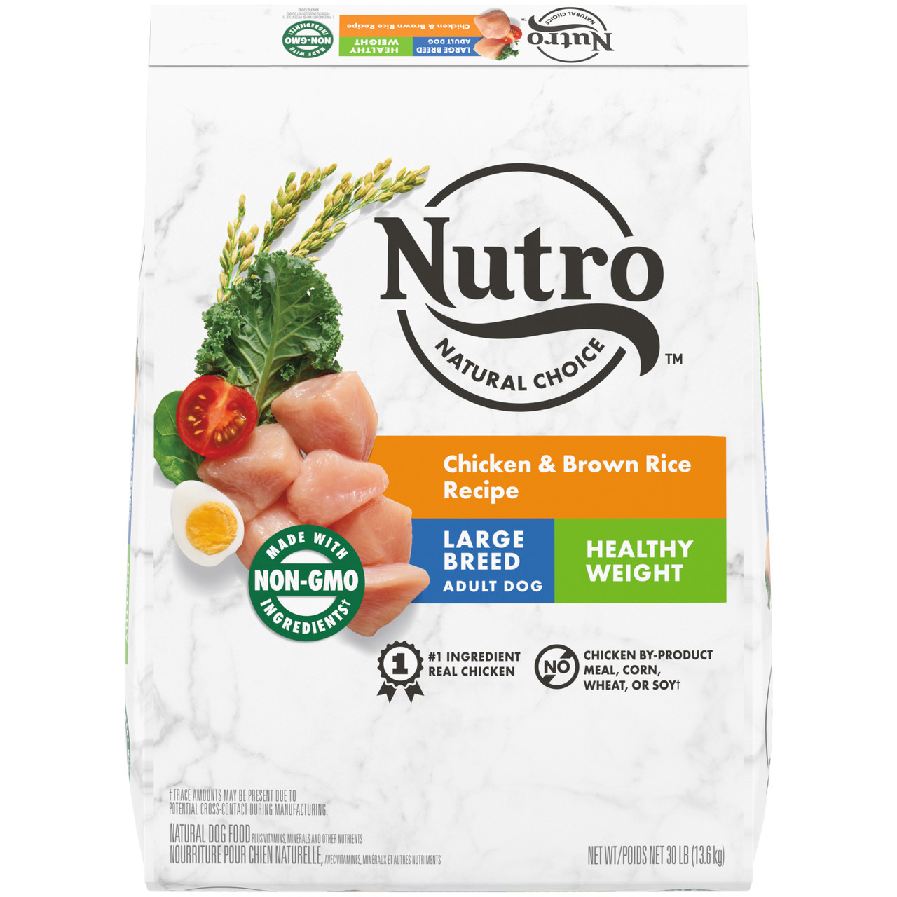 Nutro Natural Choice Large Breed Healthy Weight Chicken and Brown Rice Adult Dog Food， 30 Lbs.