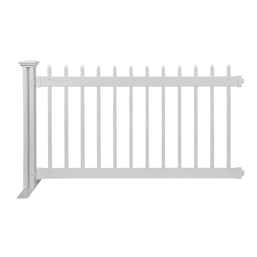 Zippity Outdoor Products 3.2 ft. H x 5.5 ft. W Kensington Hinged White Vinyl Spaced Picket Portable Event Fence Kit ZP19069