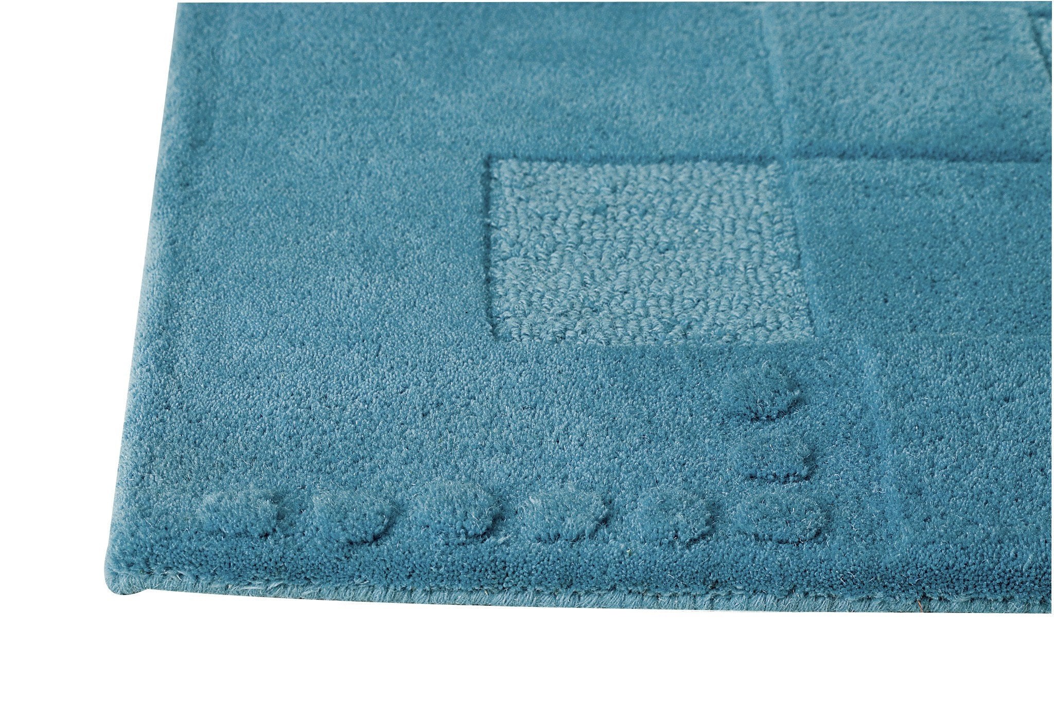 Miami Collection Hand Tufted Wool Area Rug in Turquoise