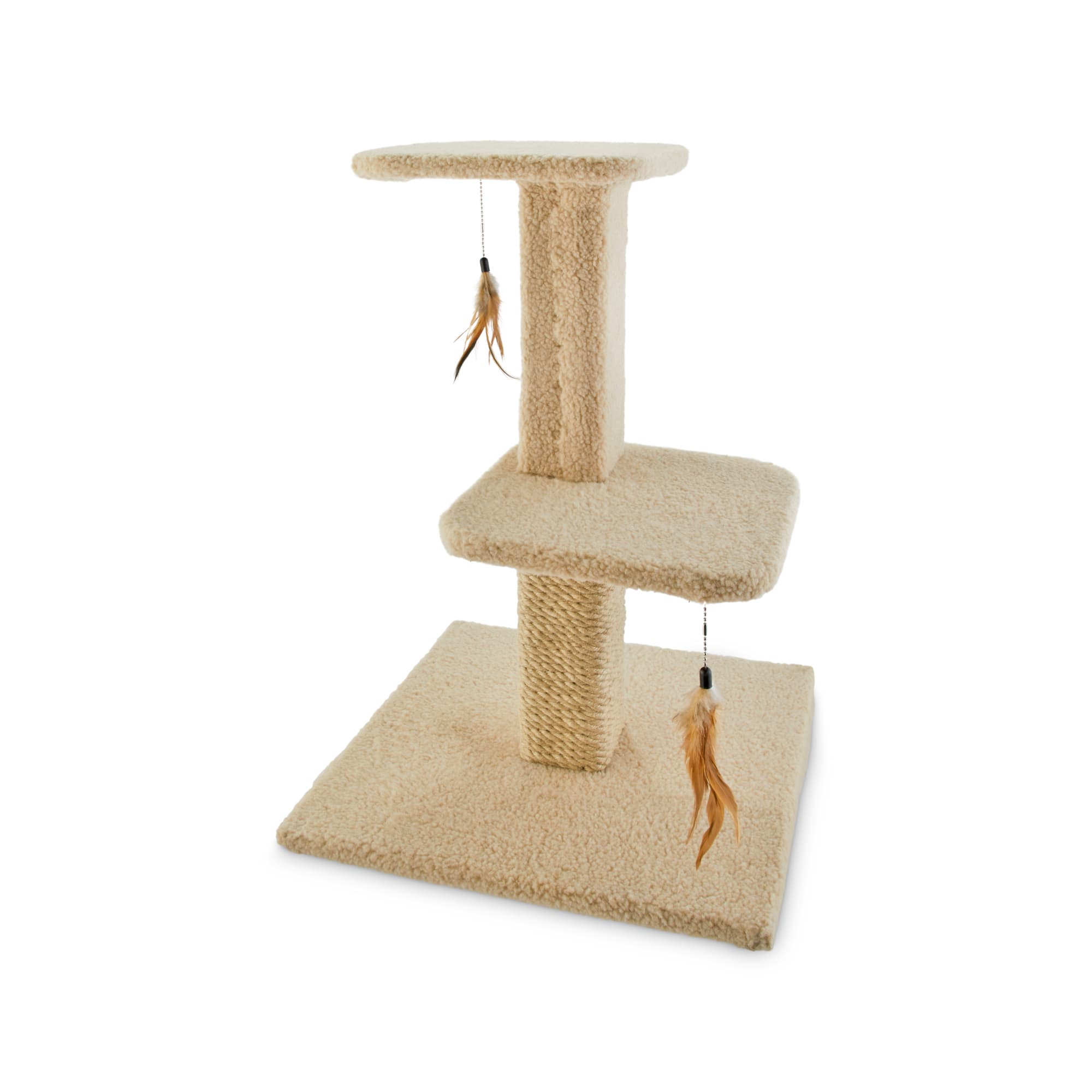 EveryYay Lookout Loft 2-Level Cat Tree with Scratch Posts  Toys， 18.25 L X 18.25 W X 25 H