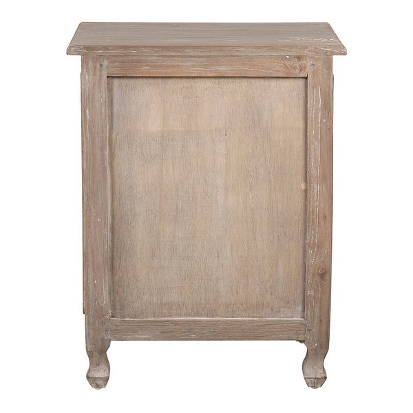 Distressed Mindi Wood Bedside Table