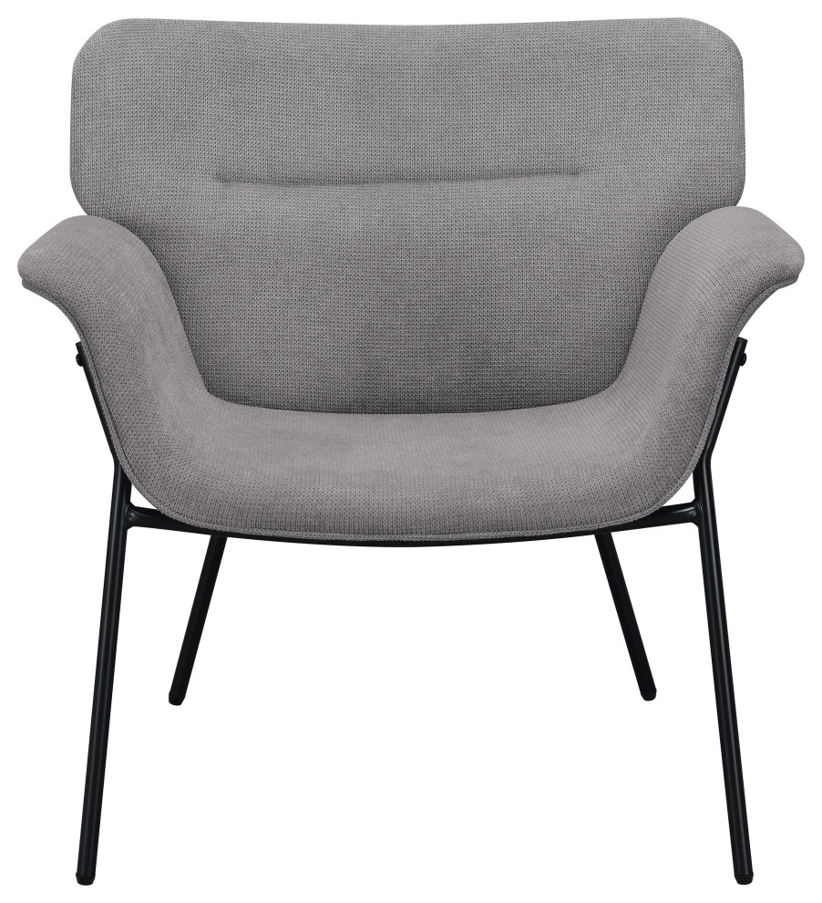 Davina Upholstered Flared Arms Accent Chair Ash Grey   Modern   Armchairs And Accent Chairs   by Modon  Houzz