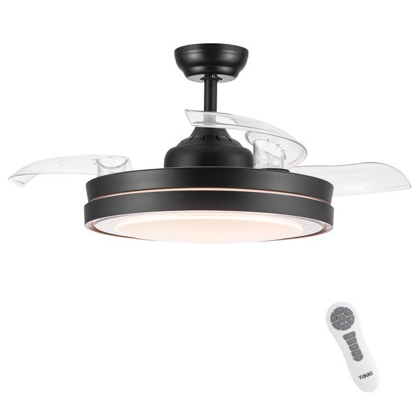 42 in. Black Frame Retractable Ceiling Fan with Remote Control Shopping - The Best Deals on Ceiling Fans | 41719779