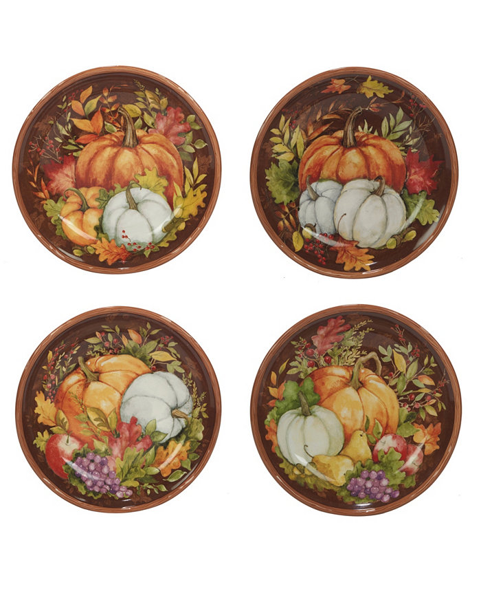 Certified International Harvest Blessings Set of 4 Soup Bowl Service for 4