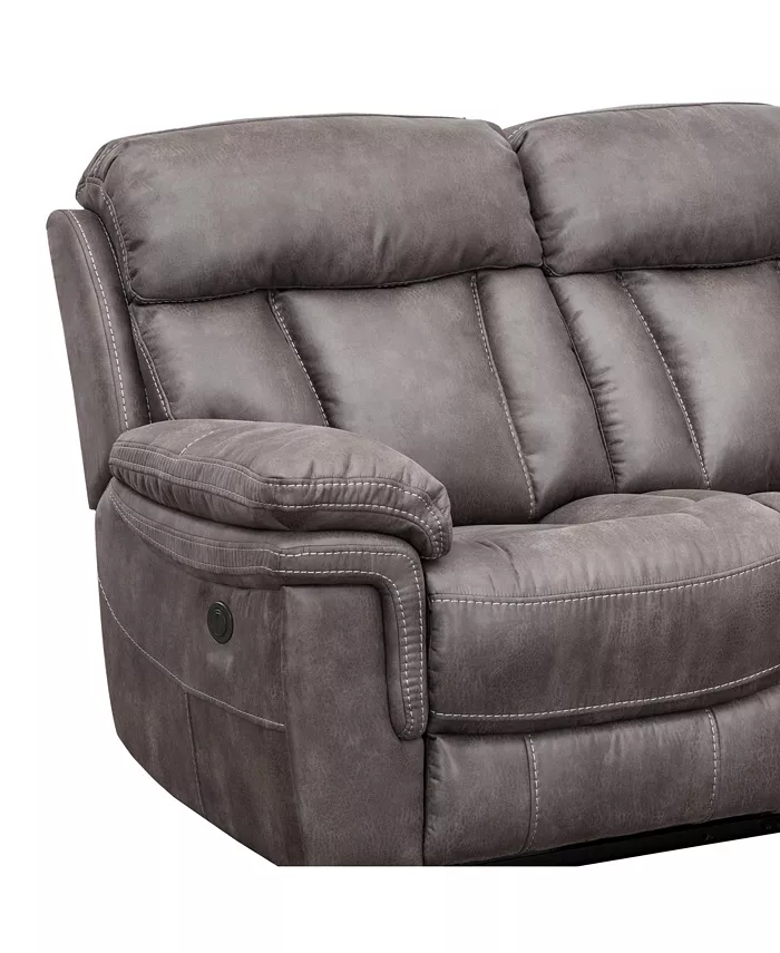 Armen Living Estelle 88 Fabric in Power Reclining Sofa