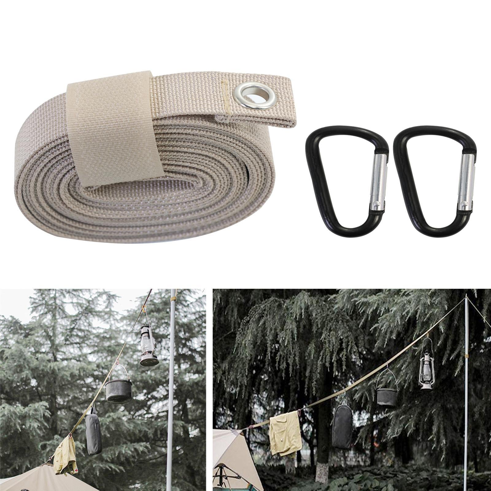 Tent Awning Extension Belt Lanyard Rope Clothesline Hang Cord Camping Canopy Khaki