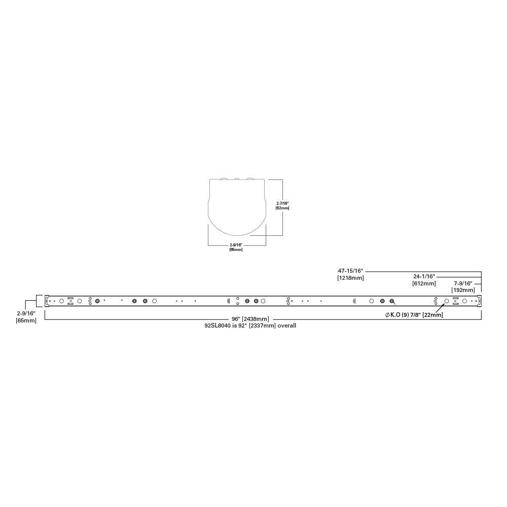 Metalux 8 ft. Linear White Integrated LED Warehouse Strip Light with 8176 Lumens 4000K UNV Voltage 8SL8040