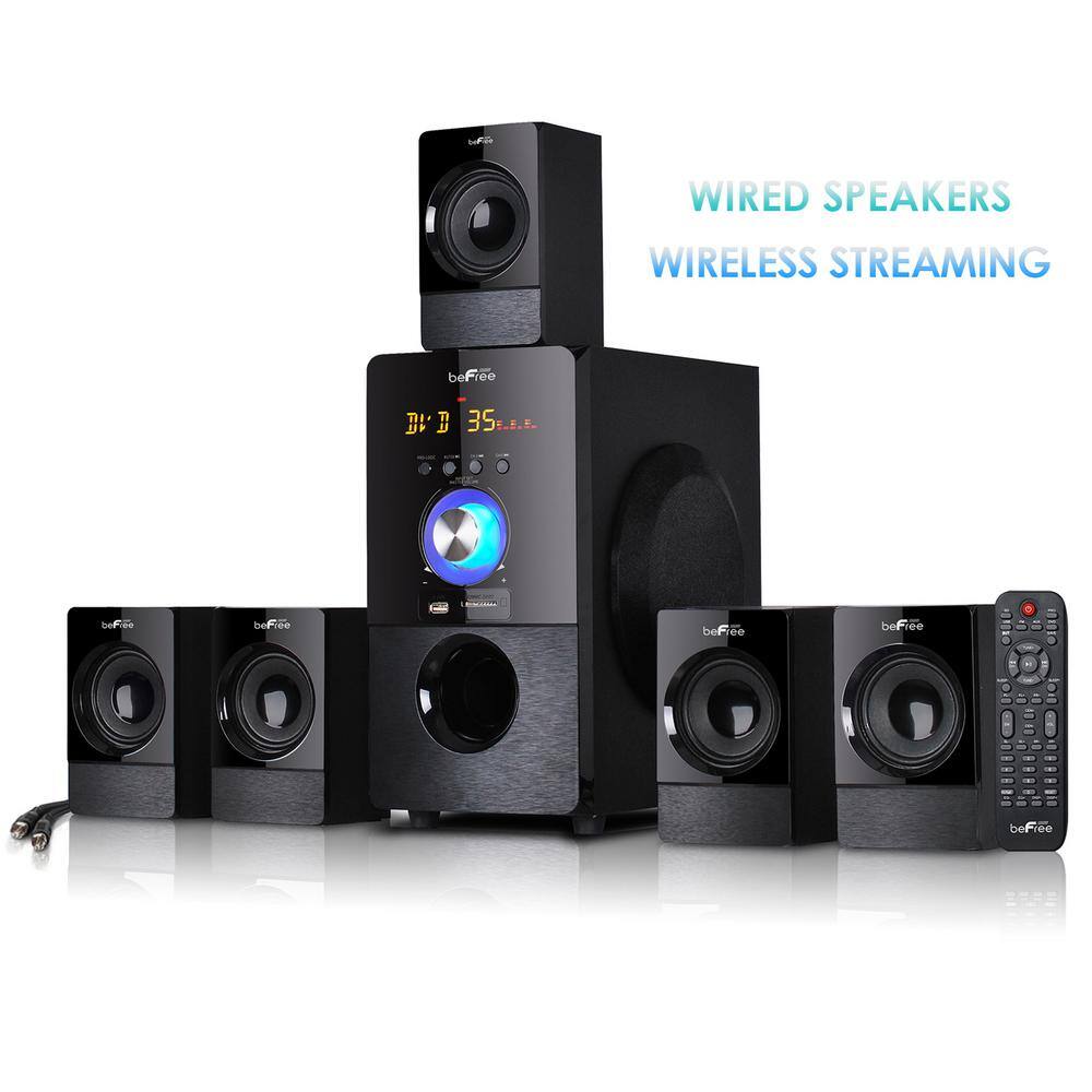 BEFREE SOUND 5.1-Channel Surround Sound Bluetooth Speaker System in Black 98595498M