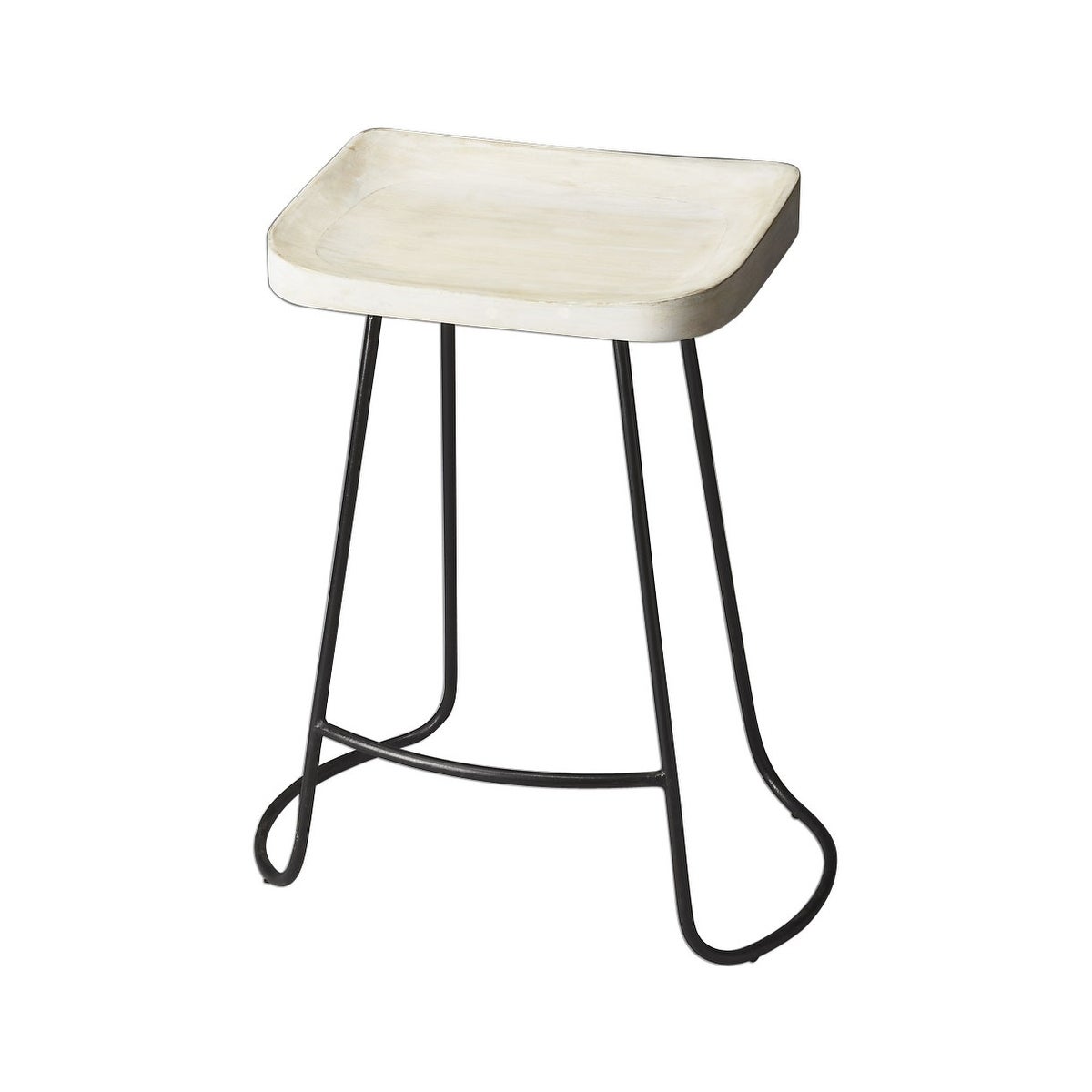 Offex Transitional Wooden Rectangular Bar Stool in Artifact Finish - Multicolor