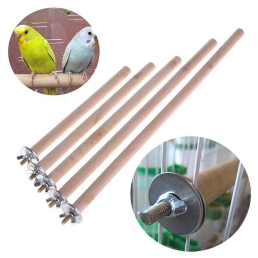 Pet Wood Hanging Stand Rack Toy Bird Cage Branch Perches Stand Wood color 1.5cm*10cm