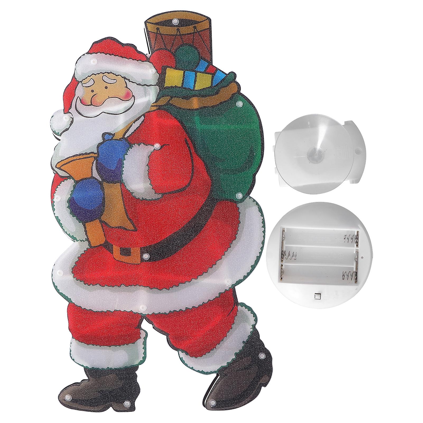 Led Santa Decoration Lights Window Battery Powered Led Christmas Cup Pendant Lights With Suction Cup