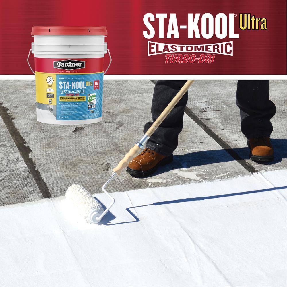 Gardner 5 Gal. Sta-Kool Premium Turbo-Dri White Roof Coating SK-8015