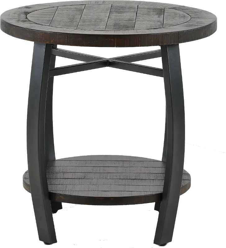 Homestead Tobacco Brown Round End Table