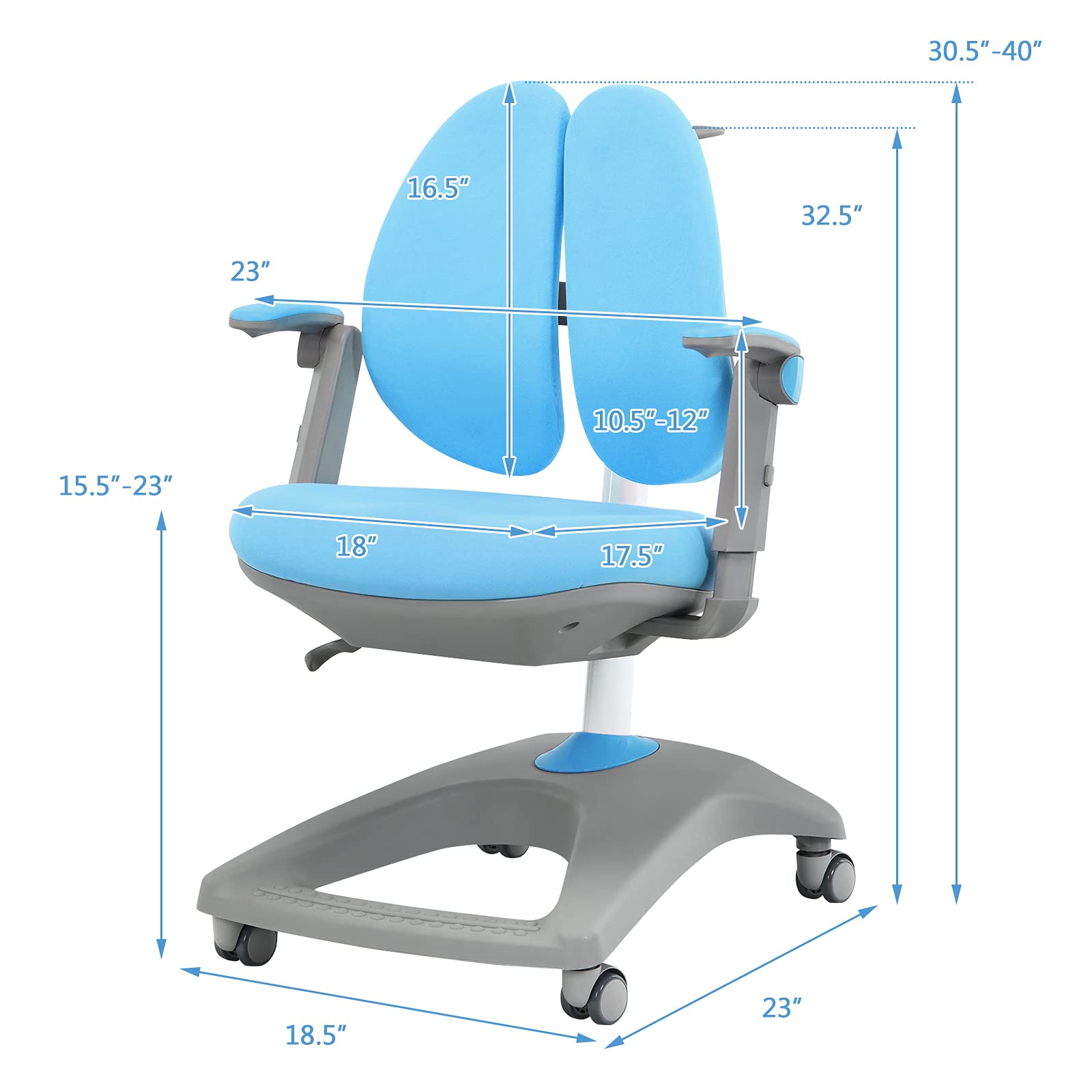 Costzon Kids Chair, Adjustable Height Student Chair w/Sit-Brake Casters