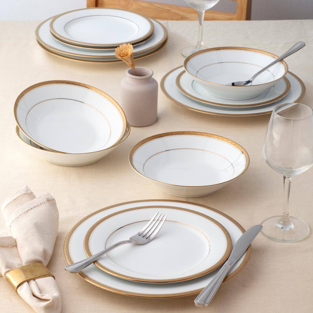 Noritake Charlotta Gold 12-Piece Dinnerware (Set for 4) 1716-12H