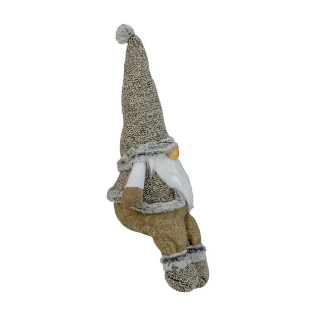 Gray And Beige Sitting Christmas Gnome Decoration