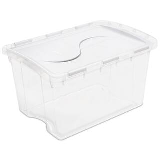 Sterilite 1914 Single 48 Quart Clear Hinged Lid Storage Tote Container (12 Pack) 12 x 19148006