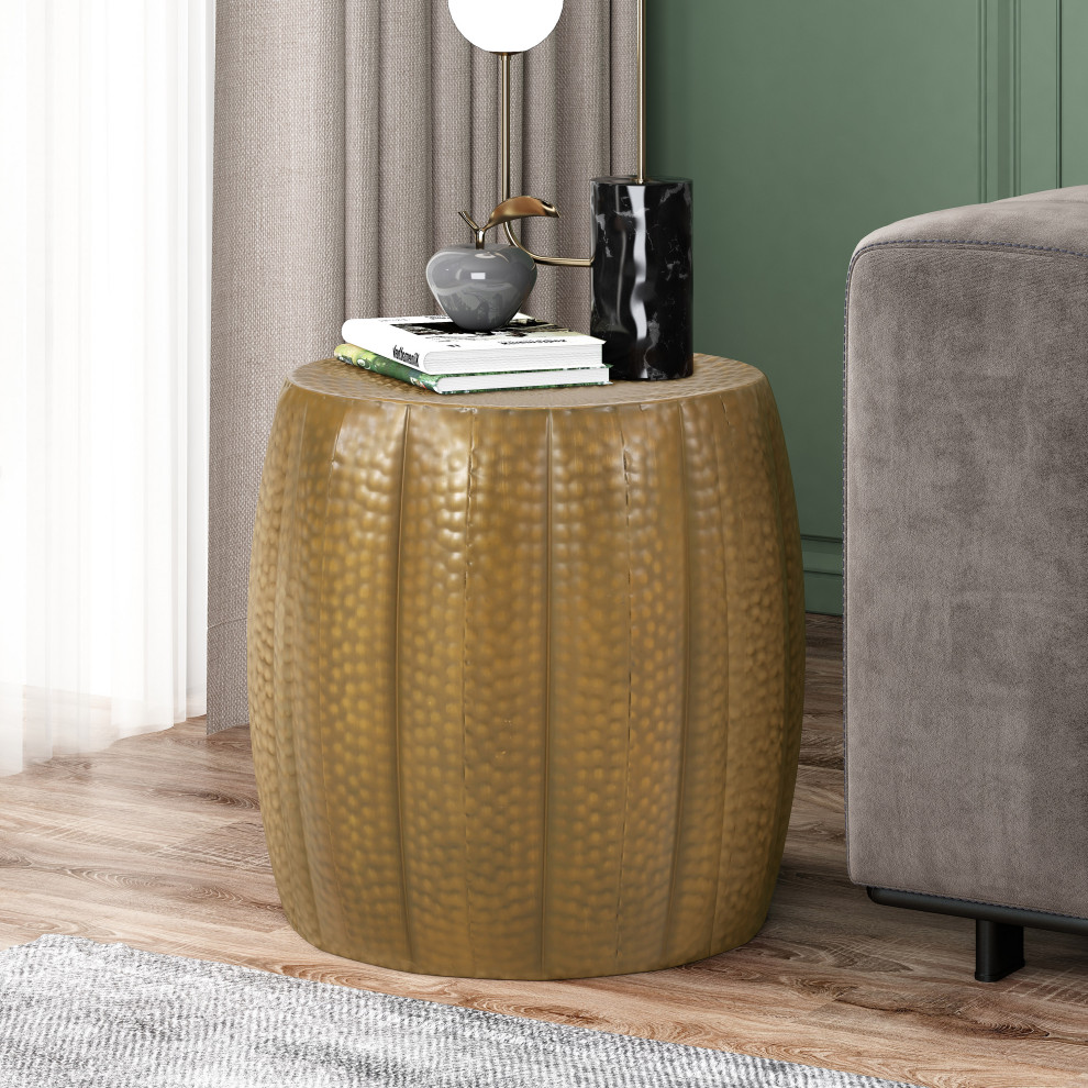 Craigue Modern Iron Mandala Pumpkin Side Table   Contemporary   Side Tables And End Tables   by GDFStudio  Houzz