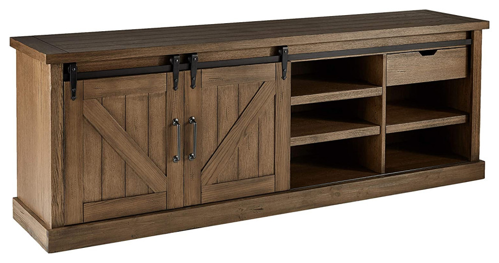 Avondale 80 quotTV Console Barn Door   Industrial   Entertainment Centers And Tv Stands   by Martin Furniture  Houzz