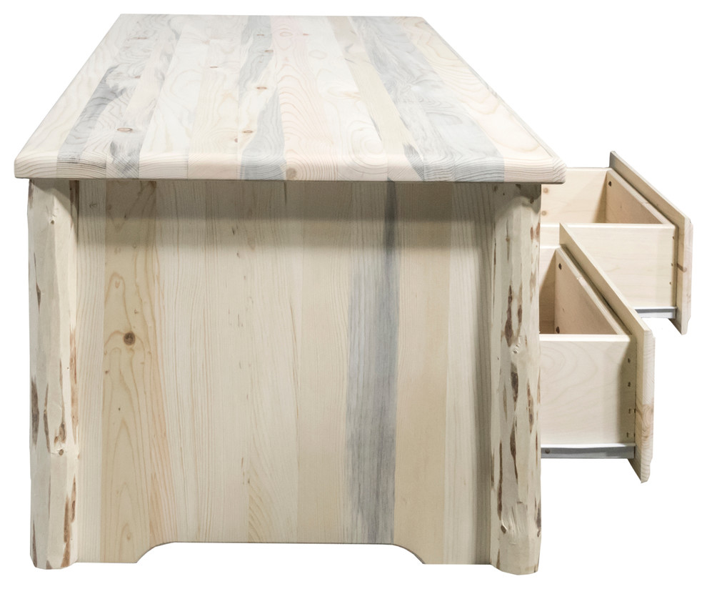 Montana Coffee Table with 2 Drawers  Clear Lacquer Finish   Rustic   Coffee Tables   by Montana Woodworks  Houzz