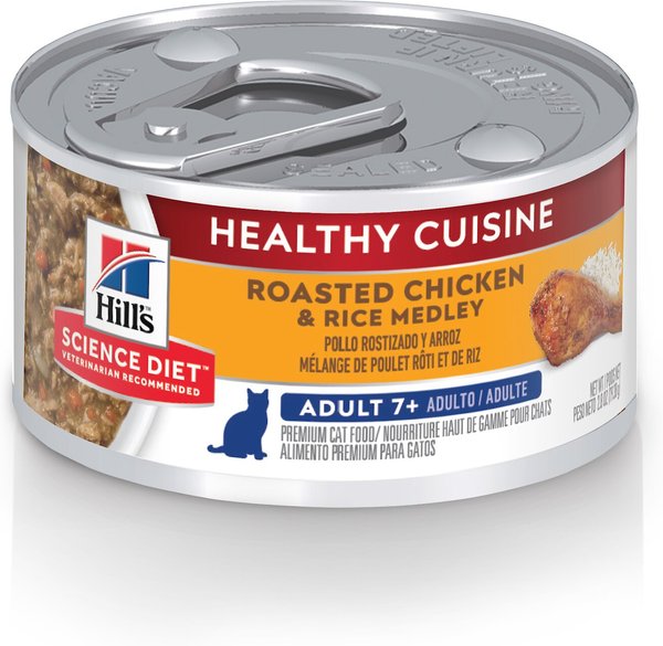 Hill's Science Diet Adult 7+ Healthy Cuisine Roasted Chicken and Rice Medley Canned Cat Food