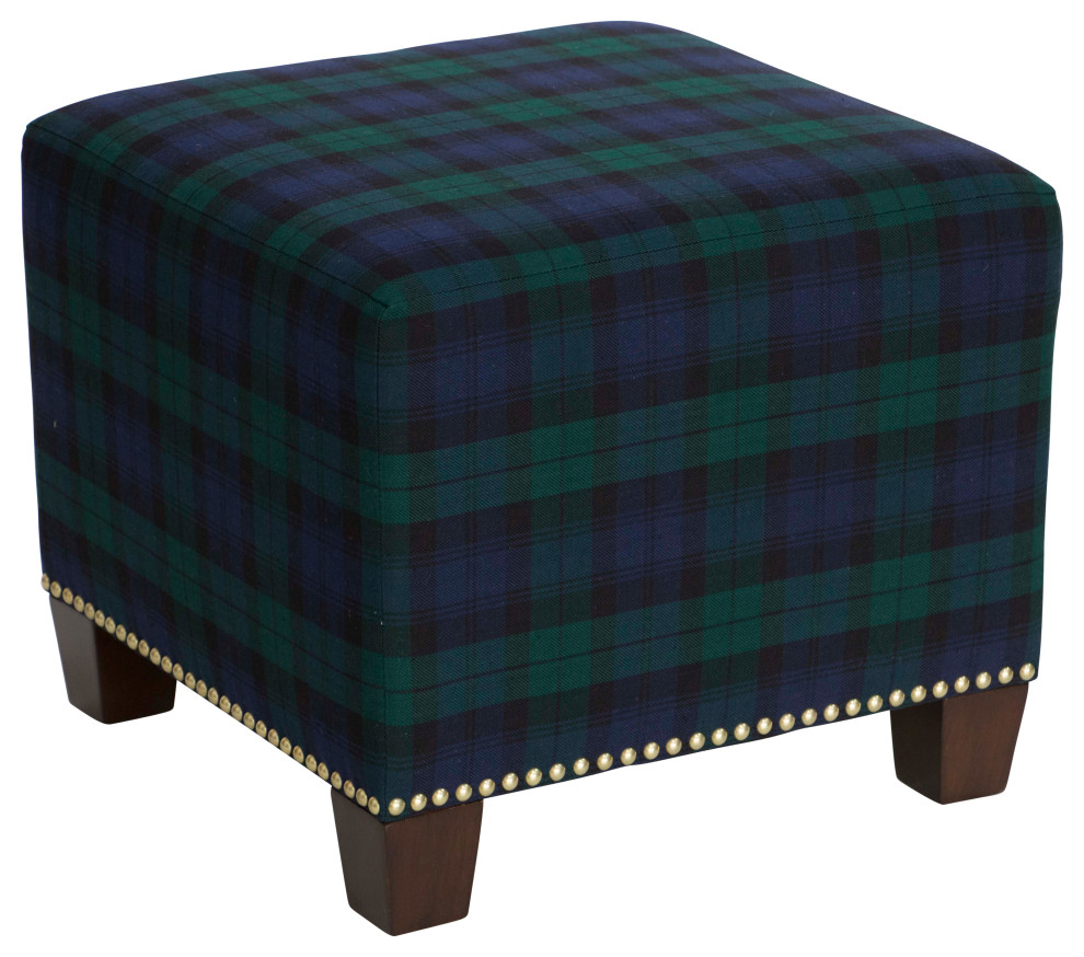 Quinn Square Nail Button Ottoman   Rustic   Footstools And Ottomans   by Skyline Furniture Mfg Inc  Houzz