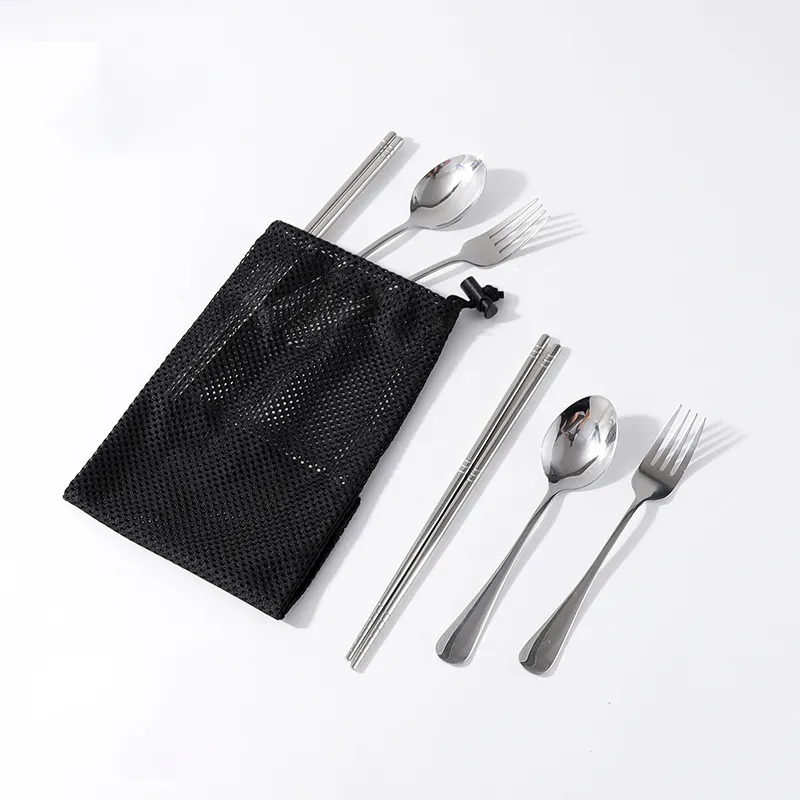 Customized Portable Kitchen Camping Flatware Set 6 Pcs Spoon Fork Chopsticks Cutlery Set Camping Set Outdoor Suppliers