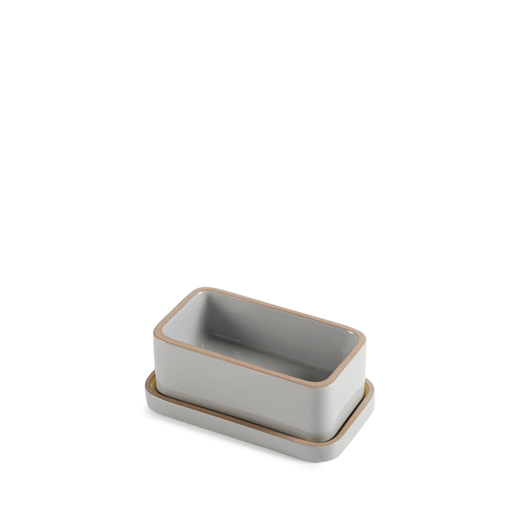 Butter Dish in Sunflower Gloss and Light Grey Whale