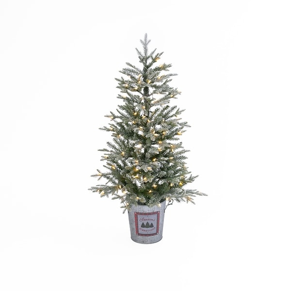 4 ft. Illuminating Flocked Half Holiday Tree