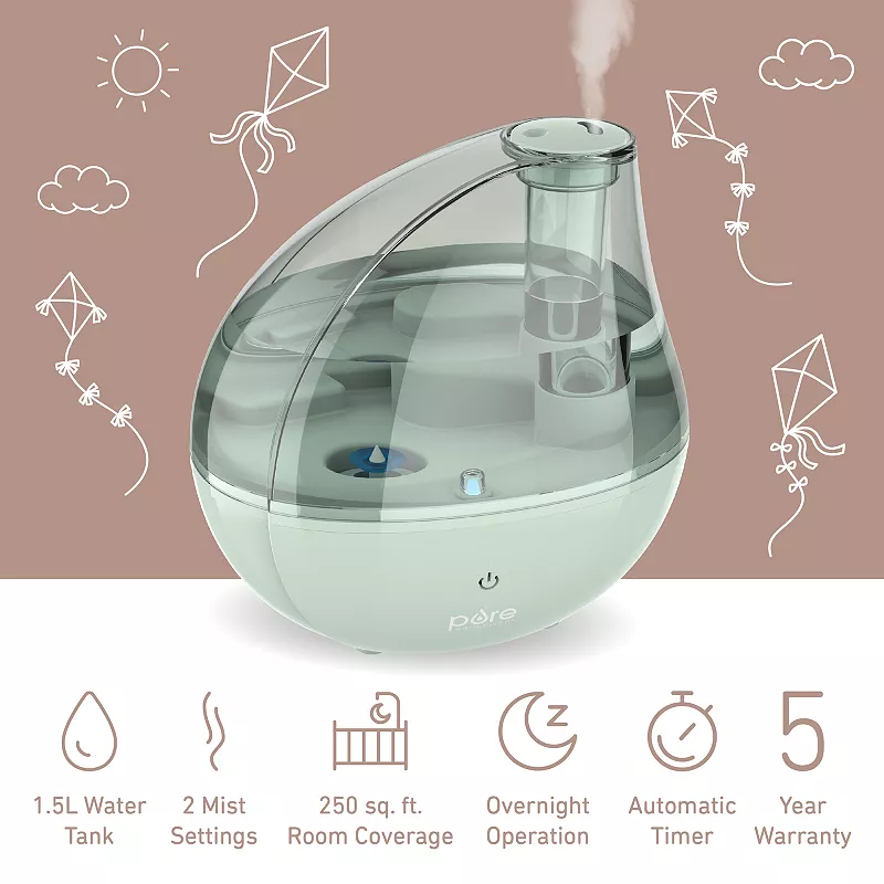 Pure Enrichment PureBaby Ultrasonic Cool Mist Humidifier and Soft Glow Night Light