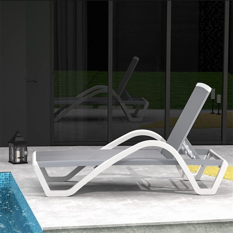 Aluminum Patio Chaise Lounge with Adjustable Backrests