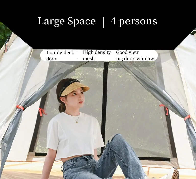 Hot Sale Outdoor Camping Automatic Opening Instant Setup Fast Open Wind Resistant Family Tent 3 4 persons