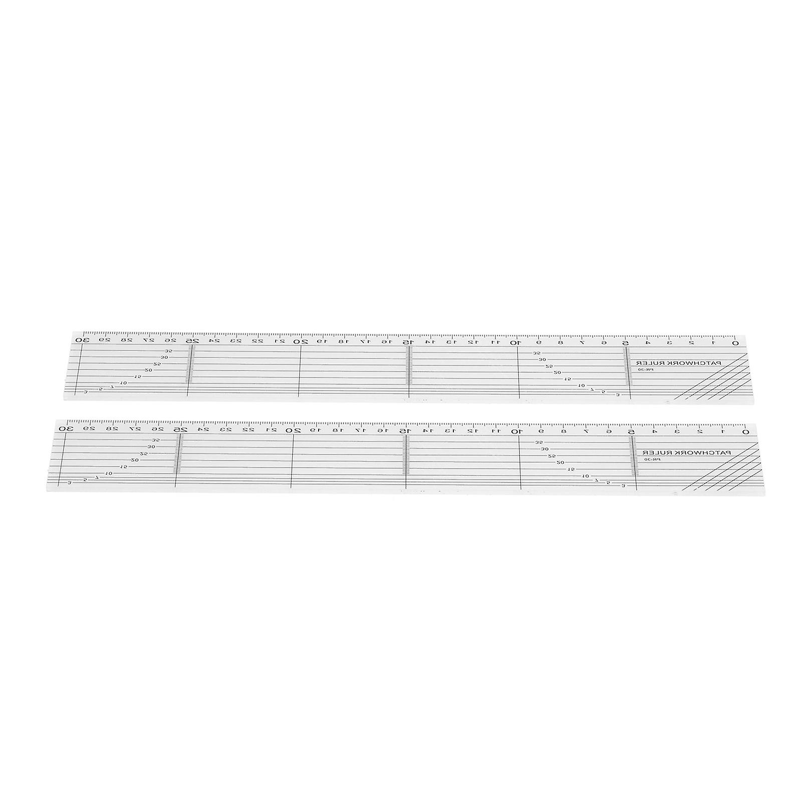 2pcs Quilting Rulers Durable Acrylic Clear Scale Convenient Practical Cutting Templates For Classrooms Offices