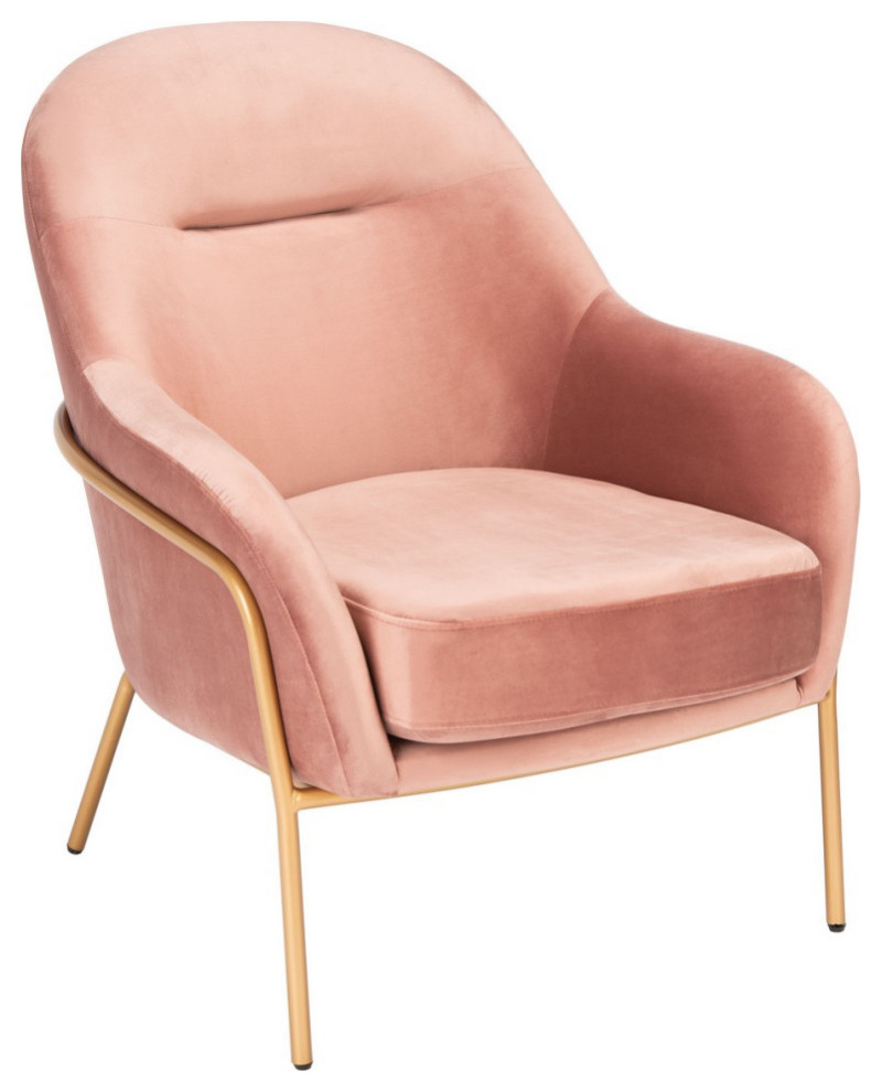 Liza Accent Chair Dusty Rose Velvet   Midcentury   Accent Chests And Cabinets   by AED Luxury Home Decor  Houzz