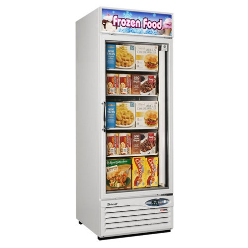 Turbo Air TGF-23F Reach-In Glass Door Freezer - One Door - 23 Cu. Ft.， White