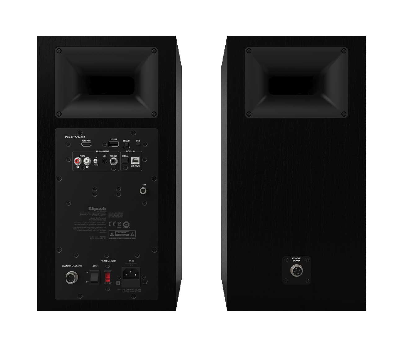 Klipsch The Sevens Heritage Inspired Black Powered Bookshelf Speakers (Pair)